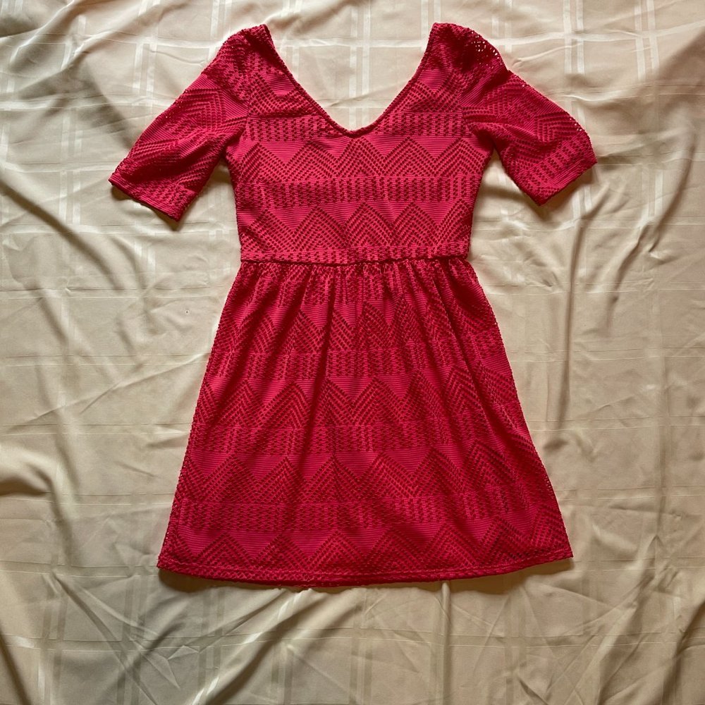 {BCX} Coral Patterned Cocktail Dress